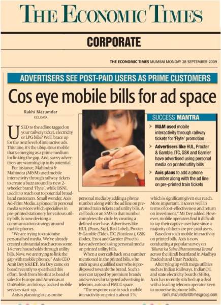 Una pagina dell'Economic Times