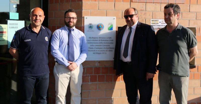 Il Sottosegretario d'Abruzzo Mazzocca e Silvio Liberatore a Cavezzo (Mo)