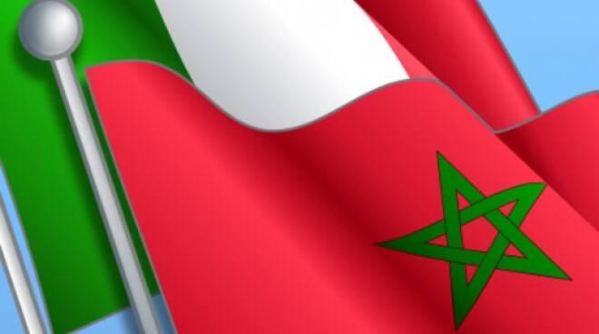Bandiere Italia e Marocco 