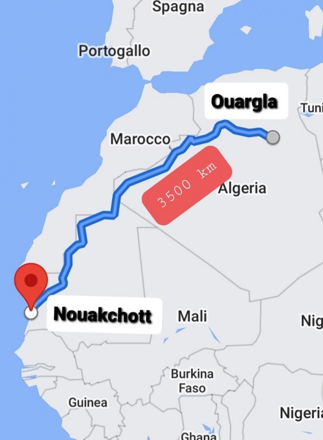 3500 km è la distanza tra la città algerina Ouargla e la capitale mauritana Nouakchott 