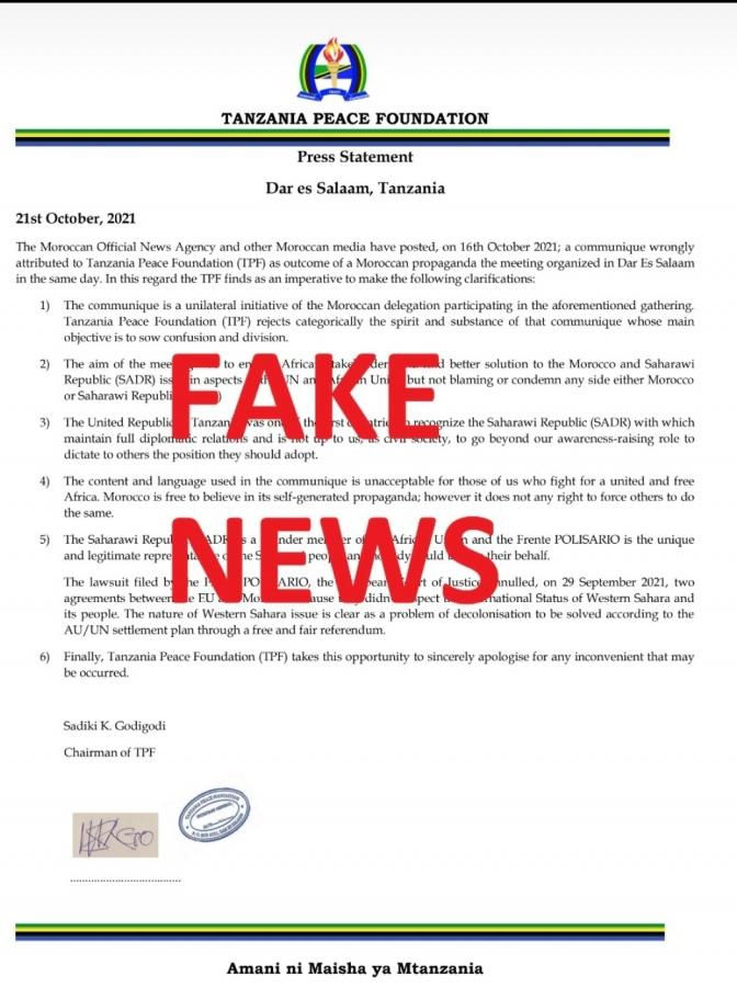 Fake news divulgata da Algeri per creare zizzania in Africa 