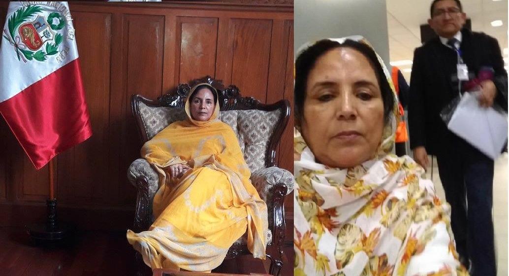 Khadijatou Mokhtar all'aeroporto di Lima