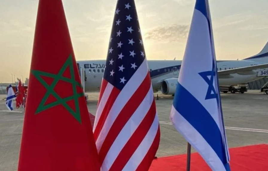 Bandiere di Marocco, Stati Uniti d'America e Israele 