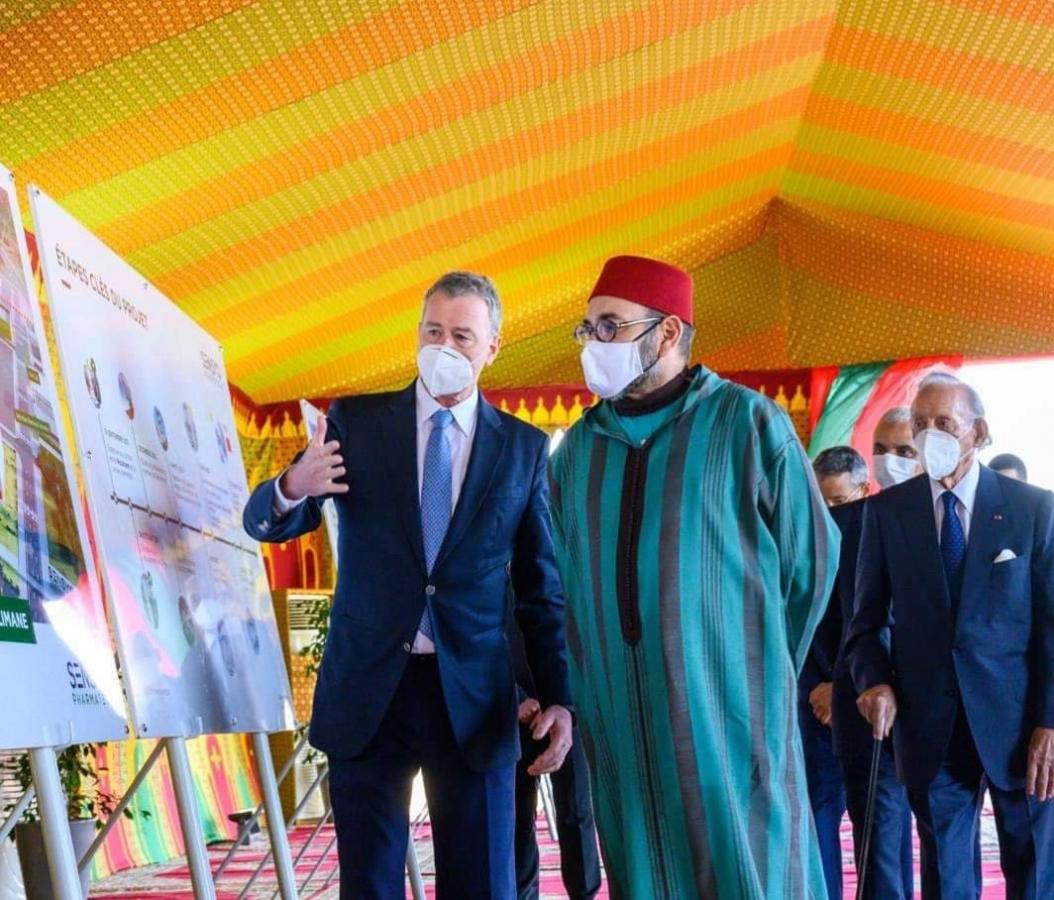 Re Mohammed VI presiede la cerimonia della costruzione di fabbrica di vaccini 