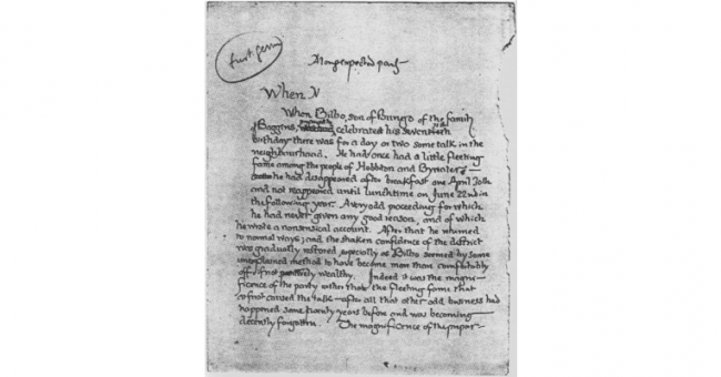 La prima pagine del Signore degli Anelli